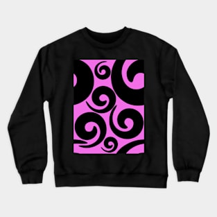 Black and pink pattern with spirals Crewneck Sweatshirt